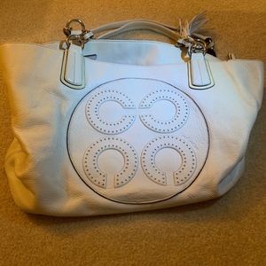 Used Coach Cream or White Leather Handbag